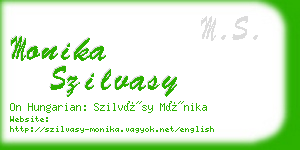 monika szilvasy business card